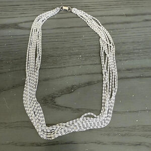 Vintage Celebrity Silver Tone Multi-Strand Necklace